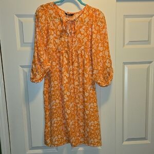 New Fun & Flirty Orange Floral Dress